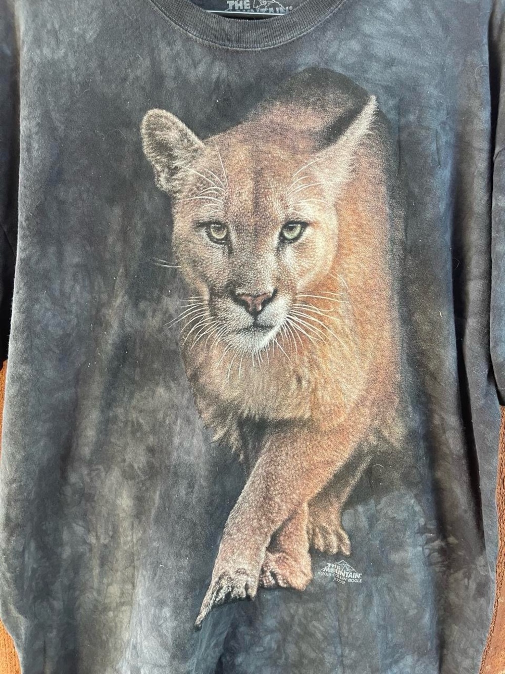 The Mountain Cougar Puma Black Tie Dye T-Shirt Lion Print USA Cotton XL - Picture 3 of 7